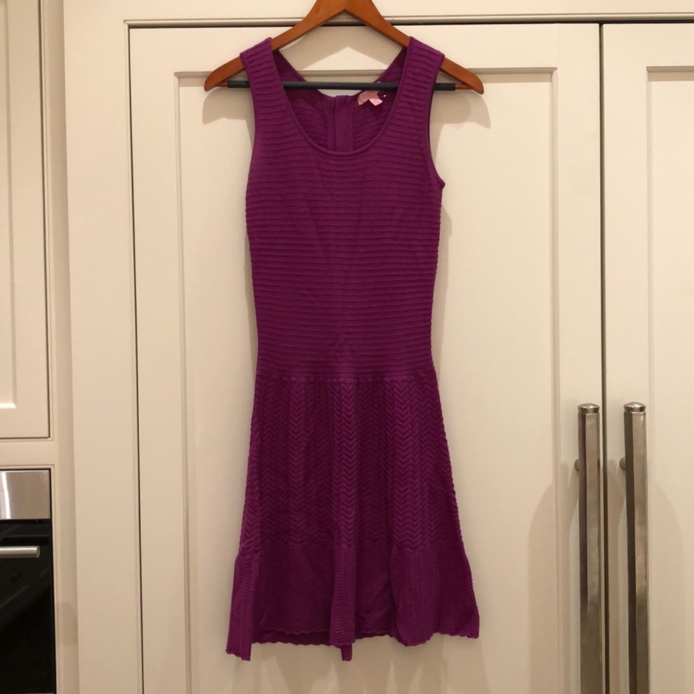Magenta knit dress